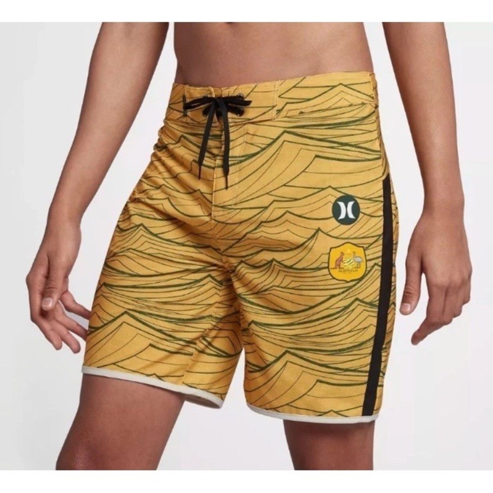 Hurley Board Shorts Yellow Phantom Australia National Team / Mens 28
